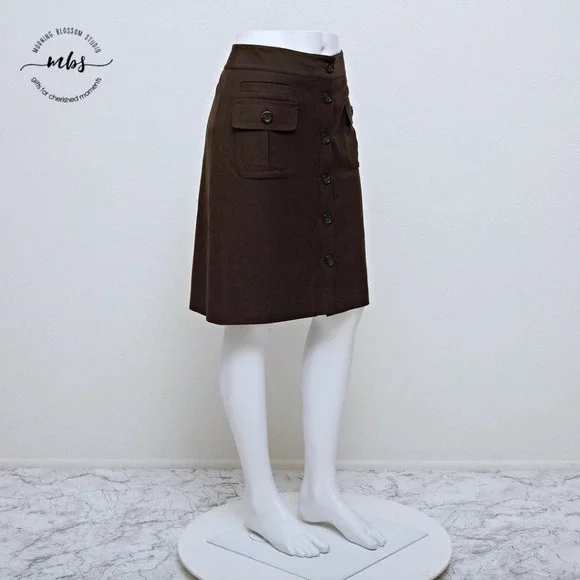Ann Taylor Wool Blend Pencil Skirt with Pockets - Picture 1 of 7
